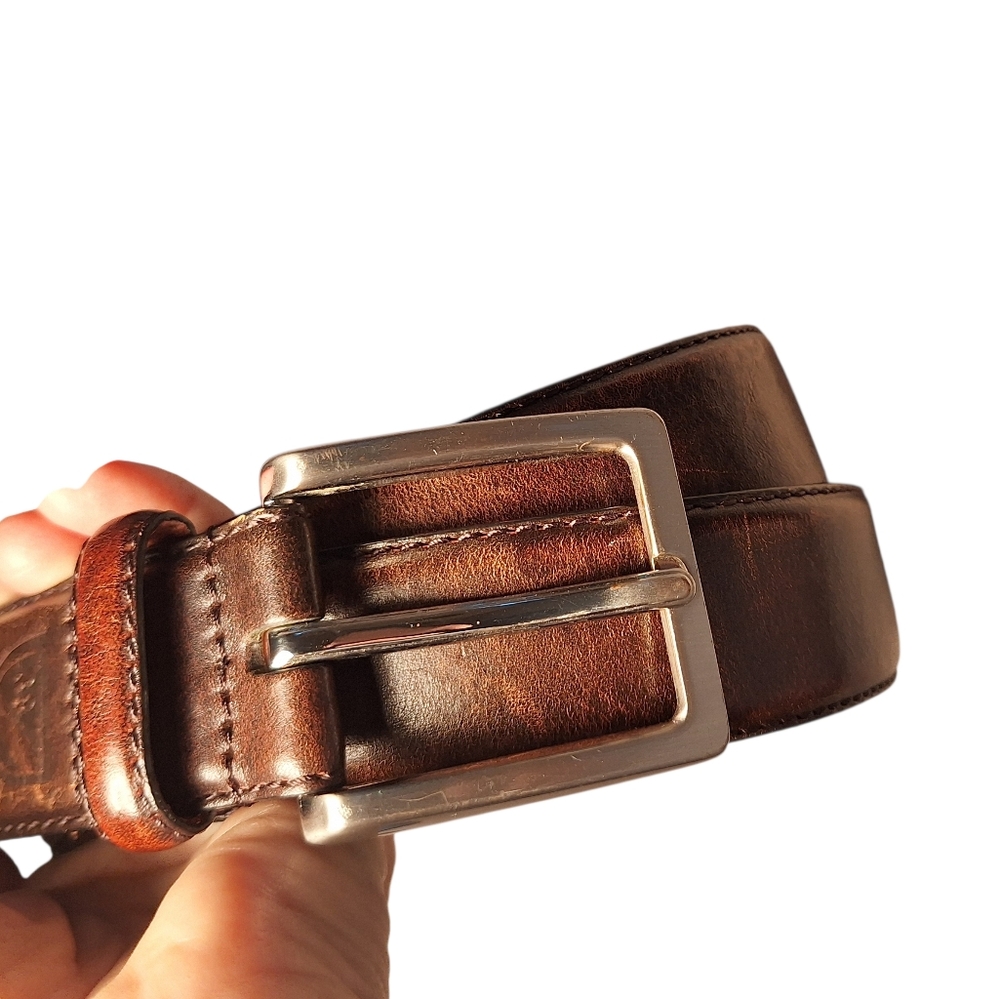 Daniel Cremieux Brown  Genunine Leather Belt FT5BX202 36 Classic Silver Buckle